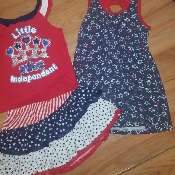 2pc skort set and red white and blue dress - Picture 2 of 6